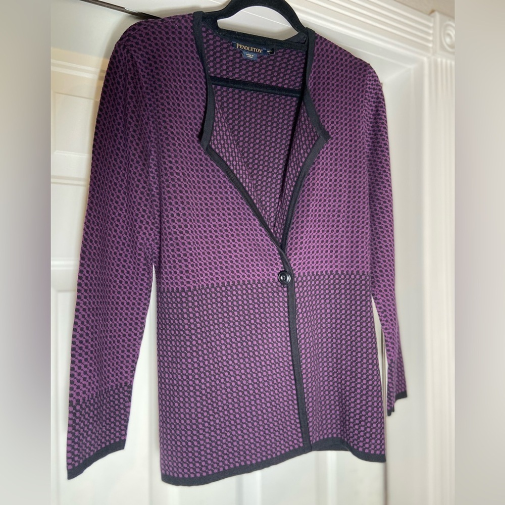 Pendleton~100% Cotton~Long Sleeve~One-Button Closure~Cardigan~Size L